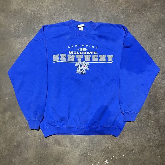 Vintage 90s University of Kentucky Wildcats Blue Sweatshirt - Picture 1 of 5